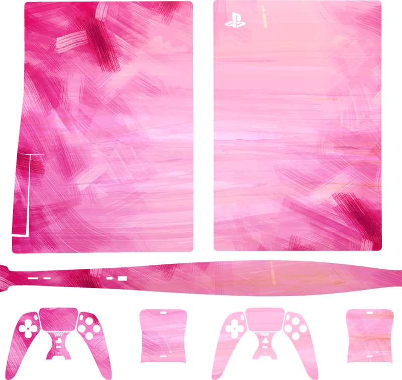 Autocolant ps5 vopsea în ulei roz periat - TenStickers
