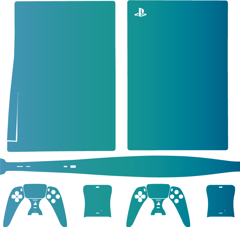 水蓝色变色龙ps5贴纸 - TenStickers