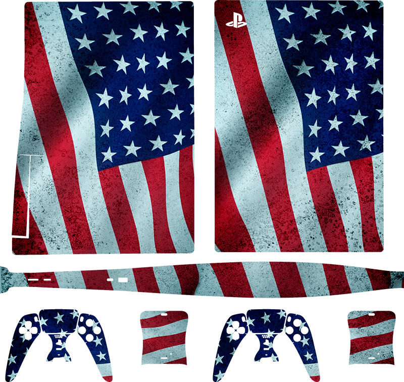 Vinil Skin para PS5 Bandeira americana bala azul - TenStickers