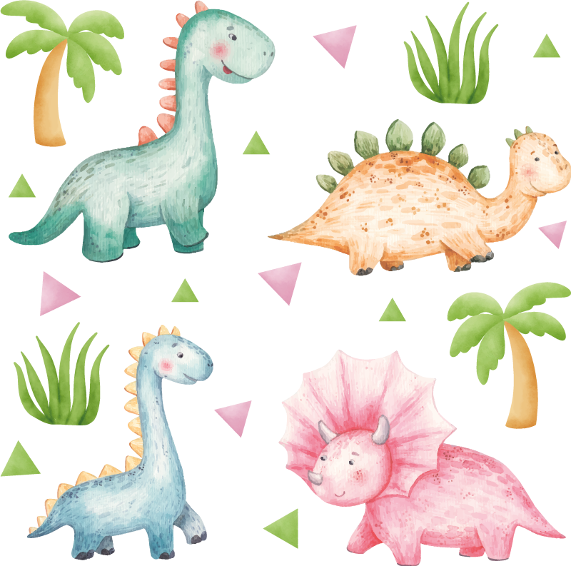 stickers muraux dinosaure Empreintes de dinosaures - TenStickers