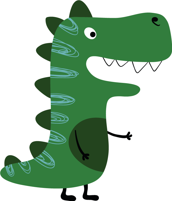 Autocolantes de dragões e dinossauros Desenho de dinossauro verde