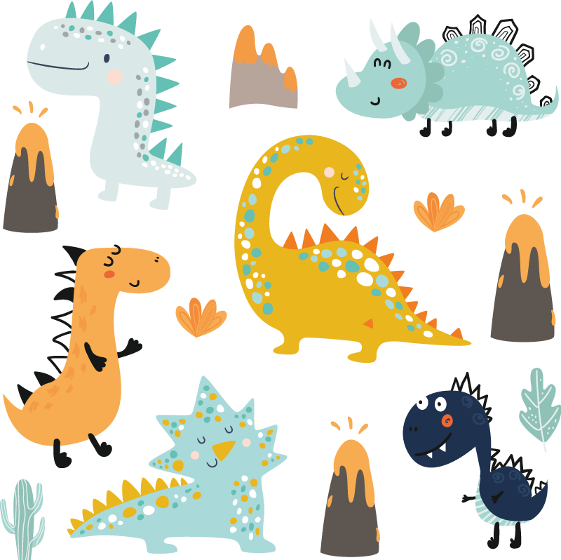 Dinossauro fofo e imprimir mais rato pads - TenStickers