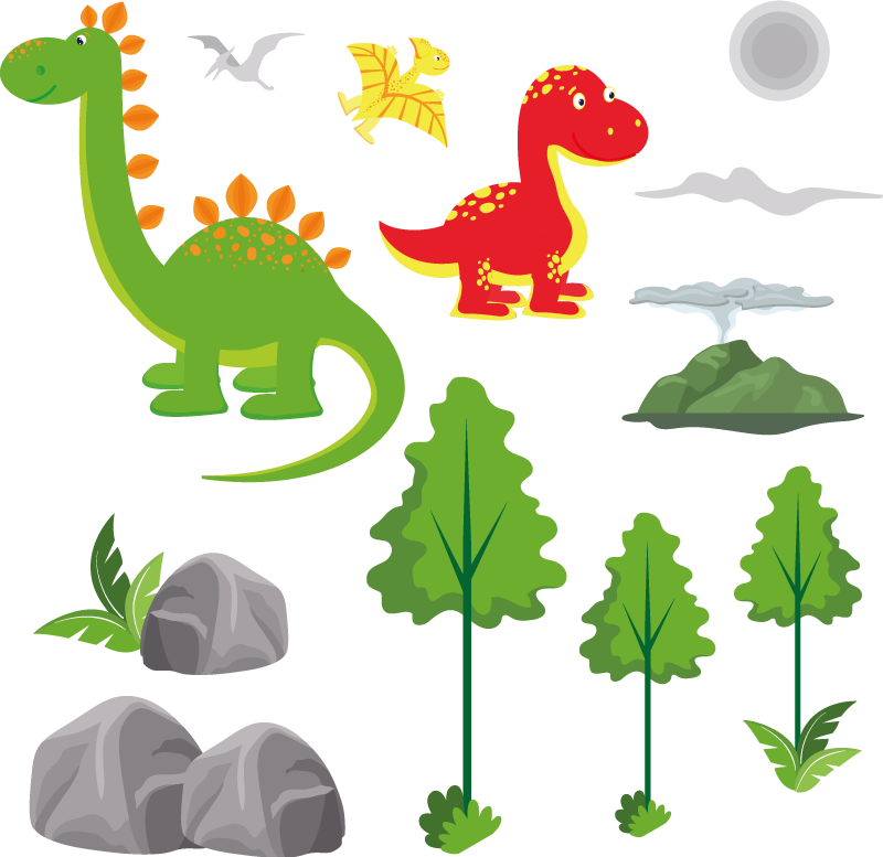 Vinilo Conjunto temas mundiales dinosaurios - TenVinilo