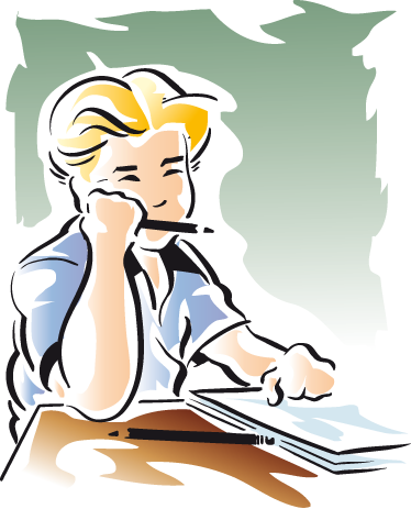 TenStickers. Adesivo de aluno em classe. Um autocolante de ilustrações com design de um jovem estudante parecendo entediado descansando o rosto na mão na aula. 