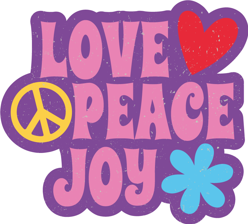 70's Love peace joy quote wall decal - TenStickers