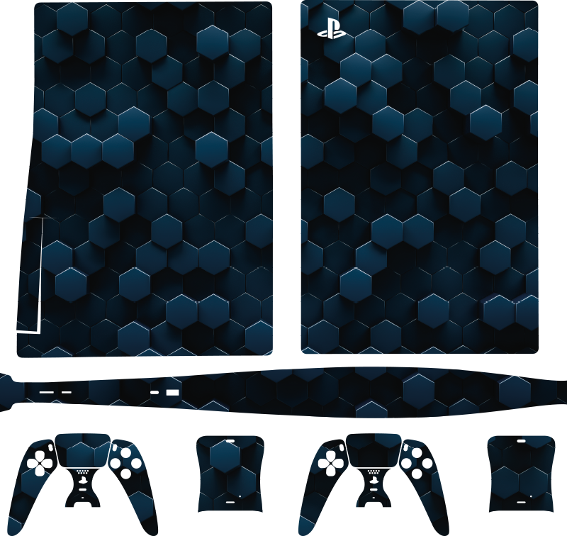 Autocolant de vinil 3d hexagon ps5 - TenStickers
