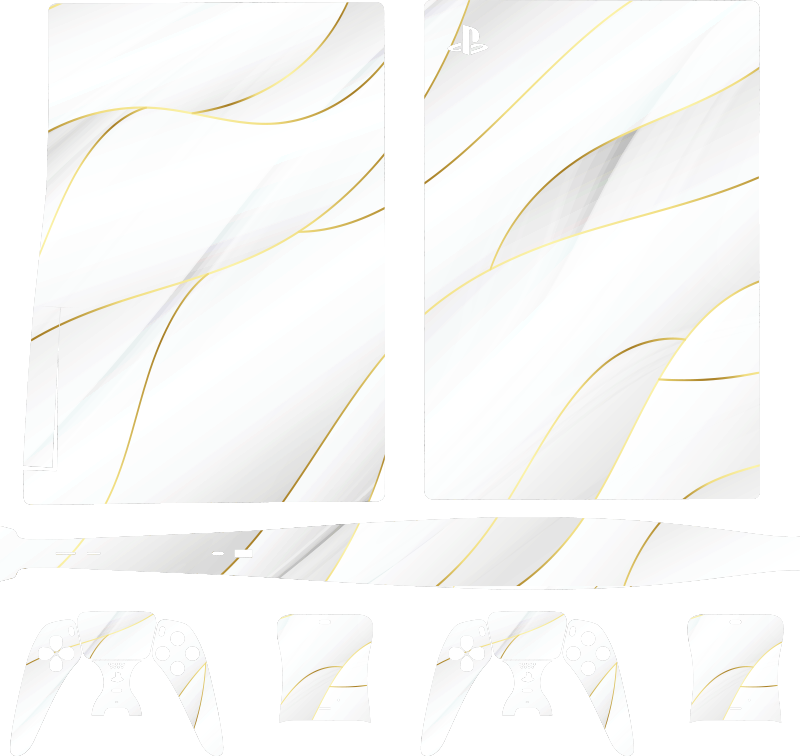 白色marbel乙烯基ps5贴纸 - TenStickers