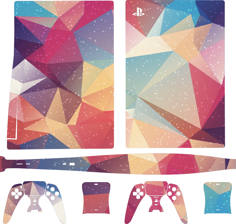 štítek abstraktní grafické barvy ps5 - TenStickers