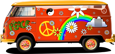 Sticker voiture hippie - TenStickers