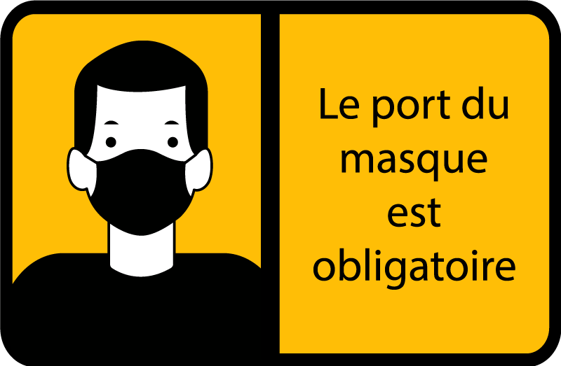 Sticker Avertissement de masque facial - TenStickers