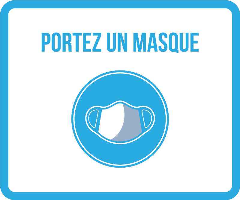 Sticker sur fond blanc Porte ton masque - TenStickers