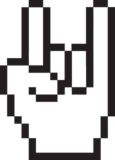 Rock Horn Hand Cursor Wall Sticker - TenStickers