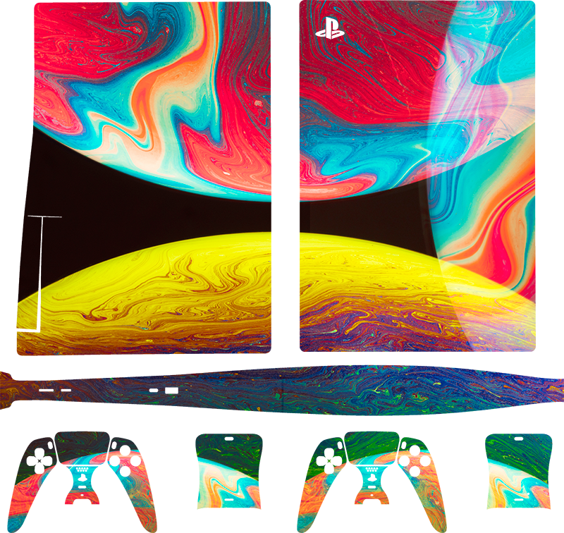 Abstract multicolored PS5 stickers - TenStickers