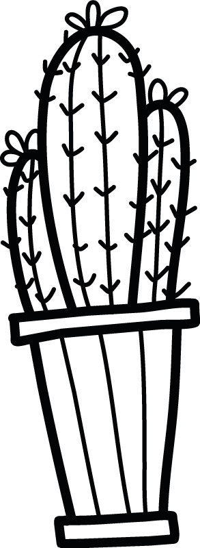 Sticker plante cactus en pot - TenStickers