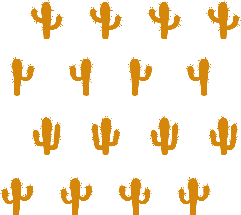 Vinilo planta Conjunto de cactus naranja - TenVinilo