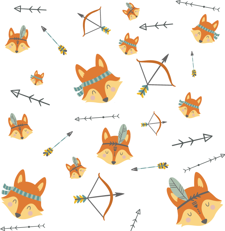 Sticker Illustration Ensemble de renards et de flèches - TenStickers