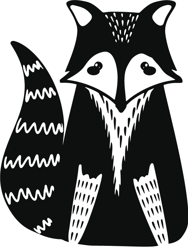 Cat sticker charming raccoon design - TenStickers