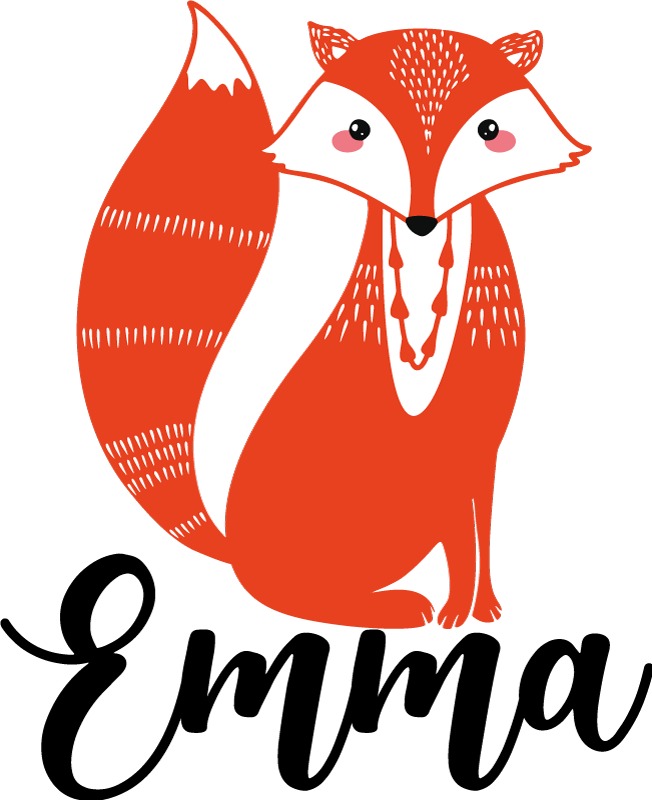 σκανδιναβική αλεπού με όνομα εικονογράφηση decal - TenStickers