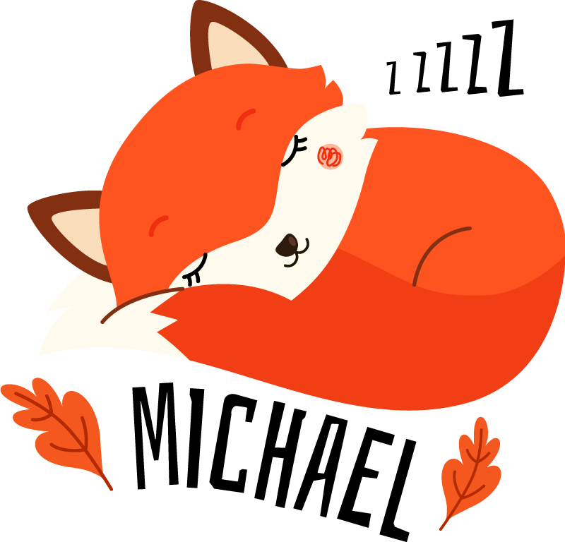 Cat sticker sleepy fox design - TenStickers