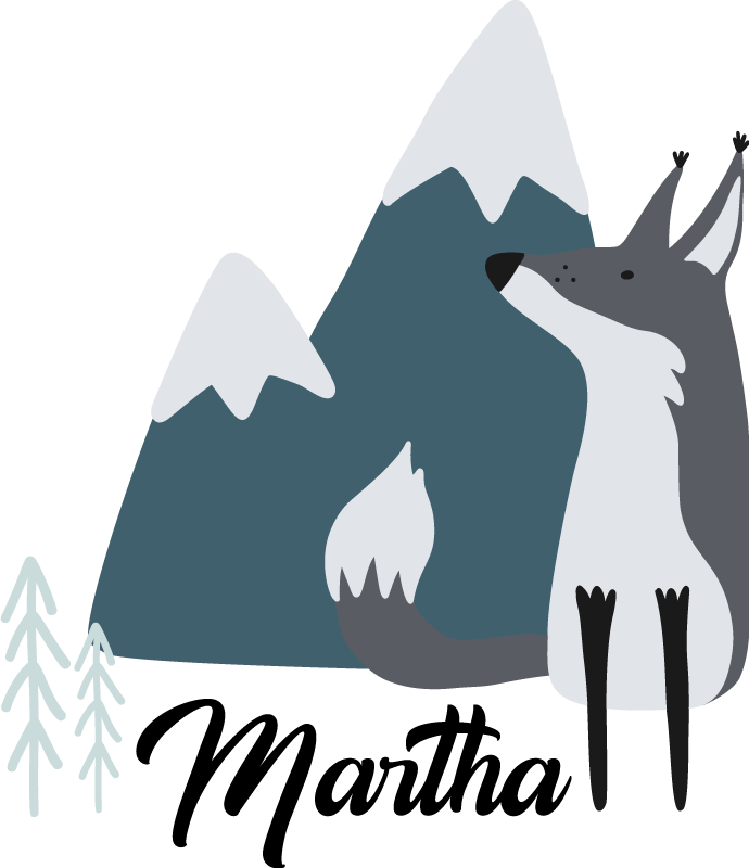 Autocolantes com animais selvagens Raposa da neve nórdica persona - TenStickers