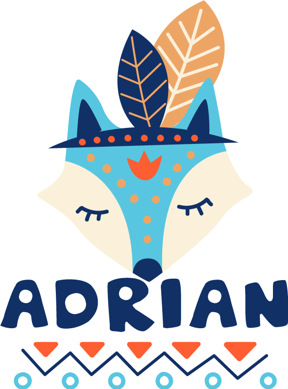 Sticker Animal Jungle Renard à plumes nordique personnalisé - TenStickers