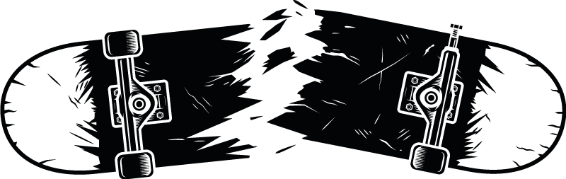 Autocolantes de outros desportos Skate quebrado - TenStickers