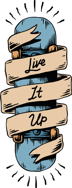 Skateboard text  wall sticker - TenStickers