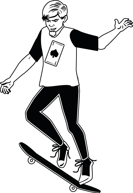 Nalepka za steno skatebord figure - TenStickers