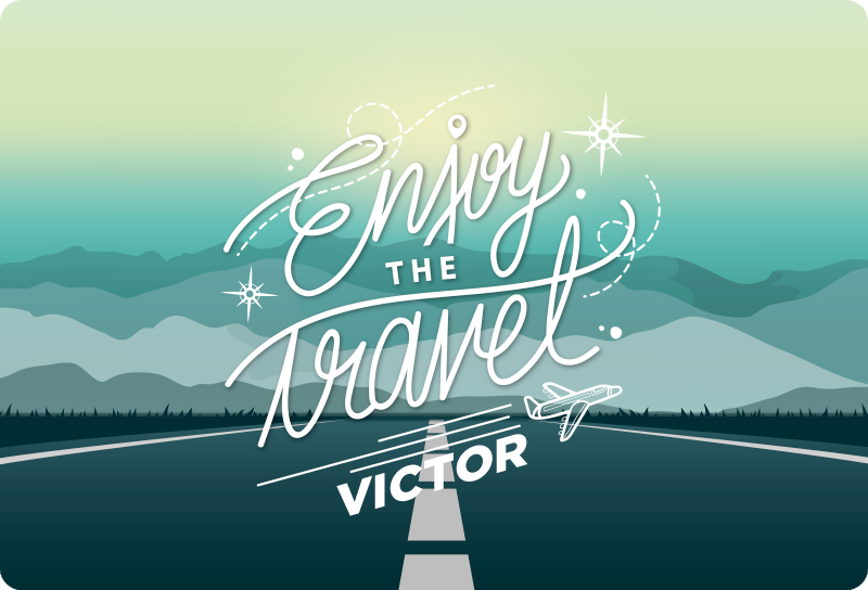 Személyre szabott névvel ellátott laptop bőrökkel utazik - TenStickers