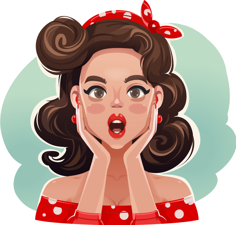 Woow pop girl vintage decal - TenStickers