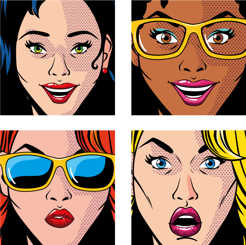 Pop colors vintage sticker - TenStickers