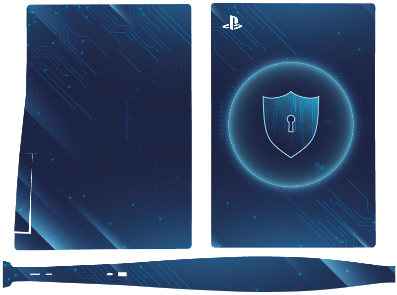 추상 보안 기술 ps5 스티커 - TenStickers