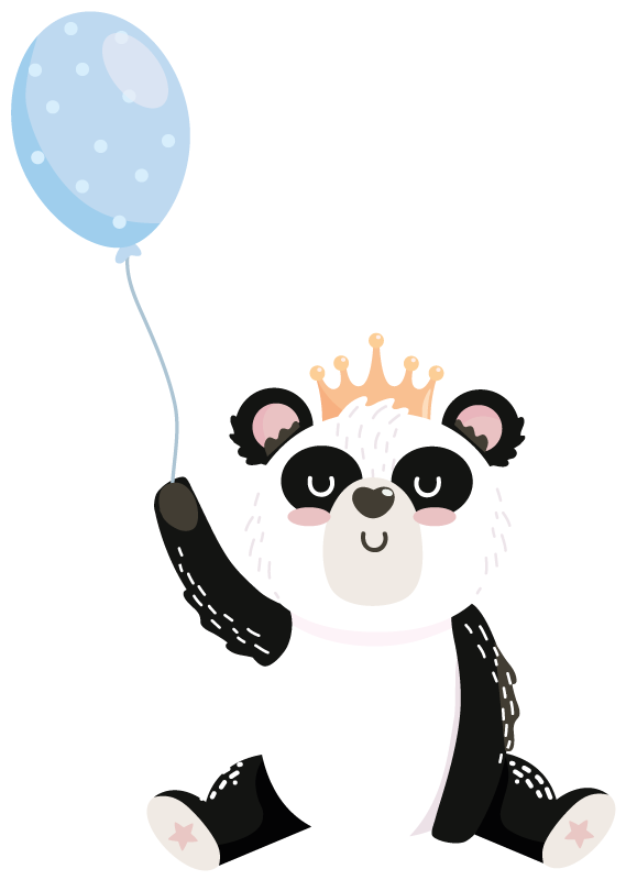 Cat sticker cute panda balloon - TenStickers
