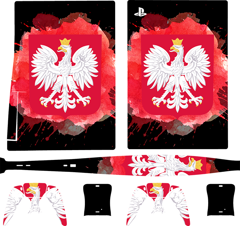 Naklejka na ps5 Czarna flaga z orłem - TenStickers