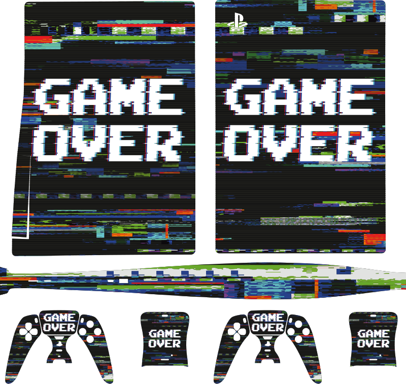 Game over sticker for Playstation 5 - TenStickers