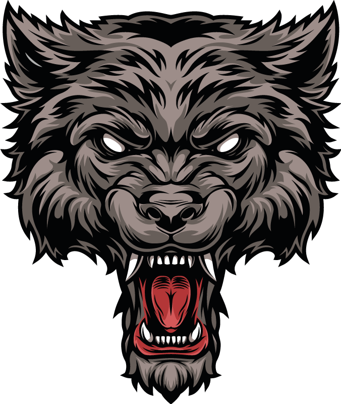 Autocolantes com animais selvagens Silhueta da cabeça de lobo - TenStickers