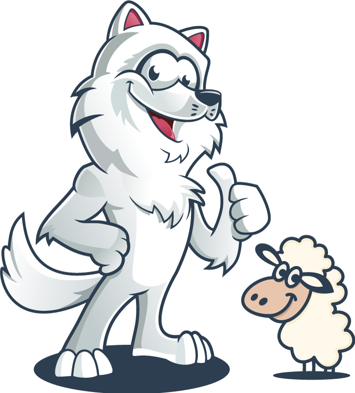 Wolf Huging a sheep wild animal decal - TenStickers