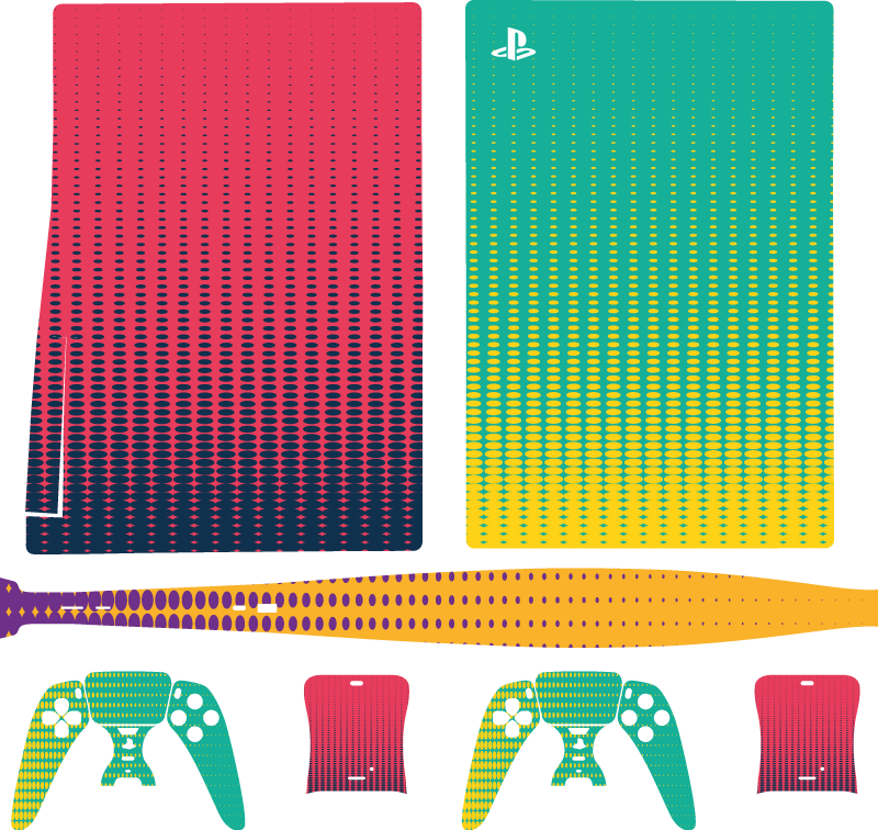 Abstract colorful comic design  PS5 sticker - TenStickers