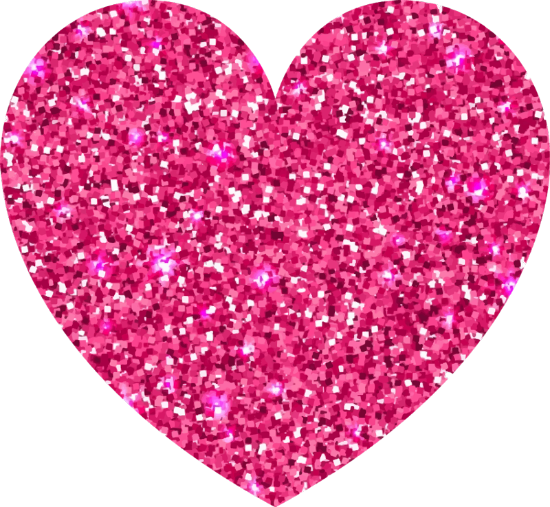 Pink heart shapes with glitter wallpaper sticker