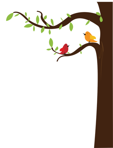 αυτοκόλλητο πουλιών & δέντρων ipad - TenStickers