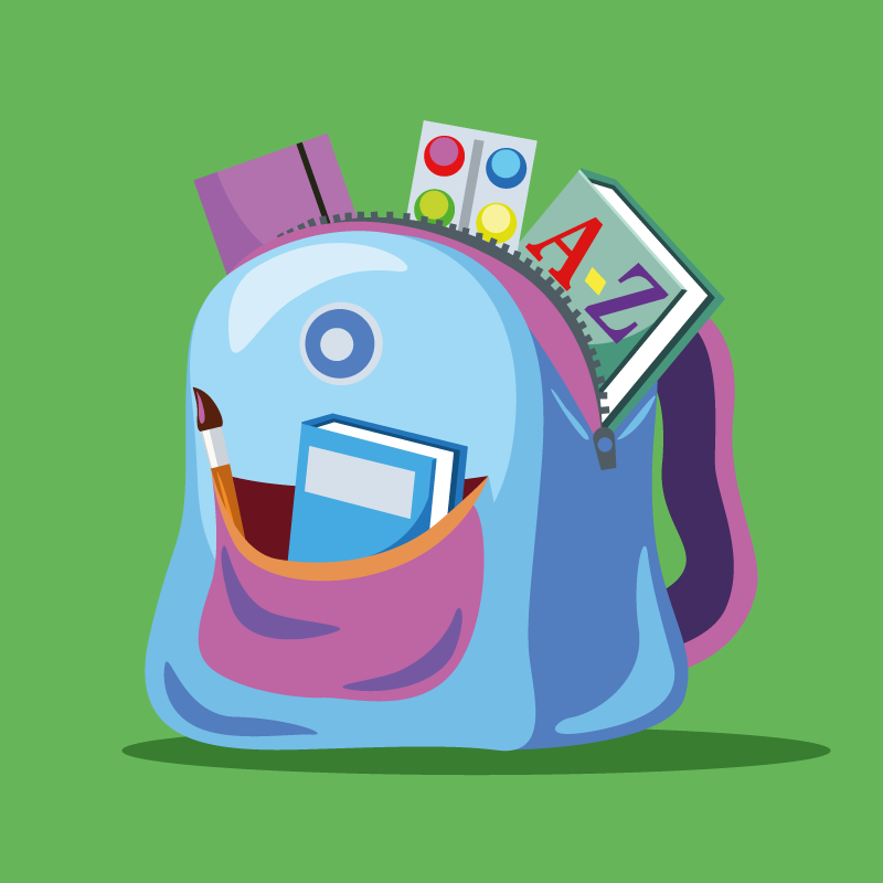 Vinilo habitación infantil Mochila escolar - TenVinilo
