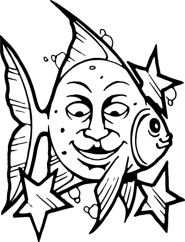 Sticker enfant tête poisson - TenStickers