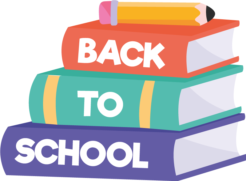 Back to school symbols book and back laptop stickers - TenStickers