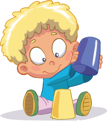 Vinilo infantil cubo en el patio - TenVinilo