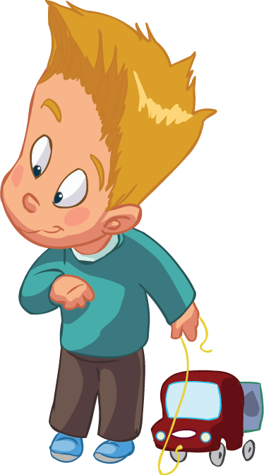 Kid Plays With Toy Wall Sticker - TenStickers