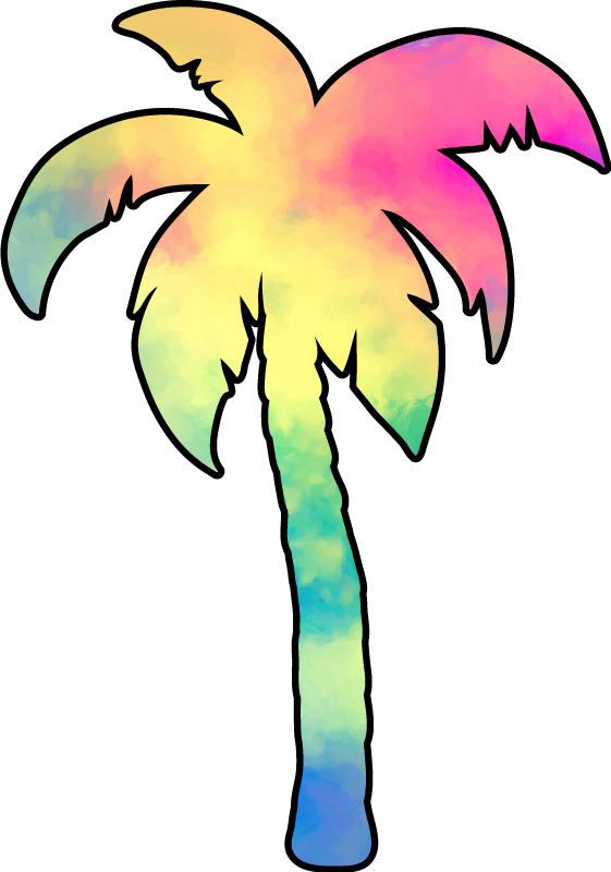 Flerfarget palm tenårede veggoverføringsbilder - Tenstickers