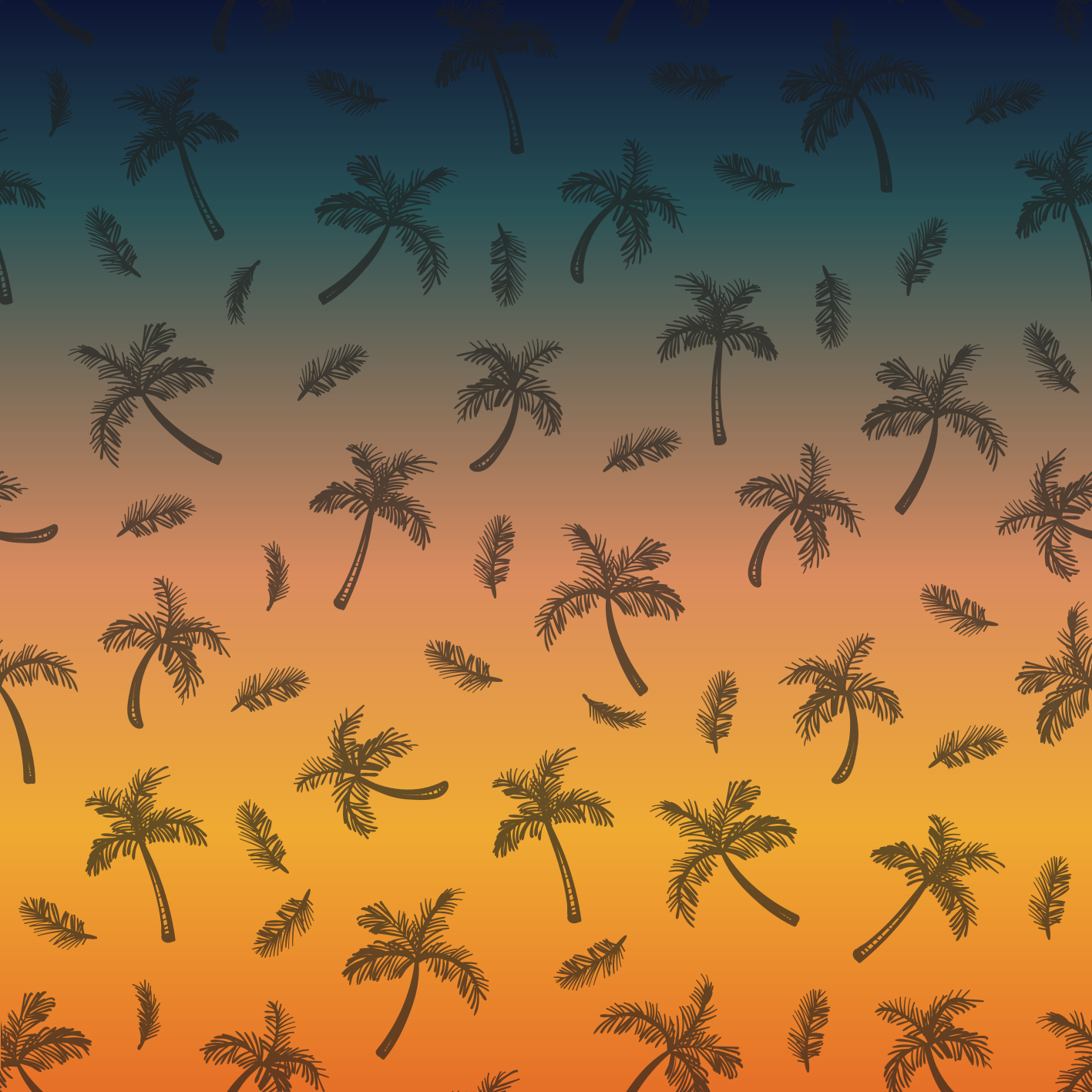 Klebefolie Möbel Palmen auf Sonnenuntergang - TenStickers