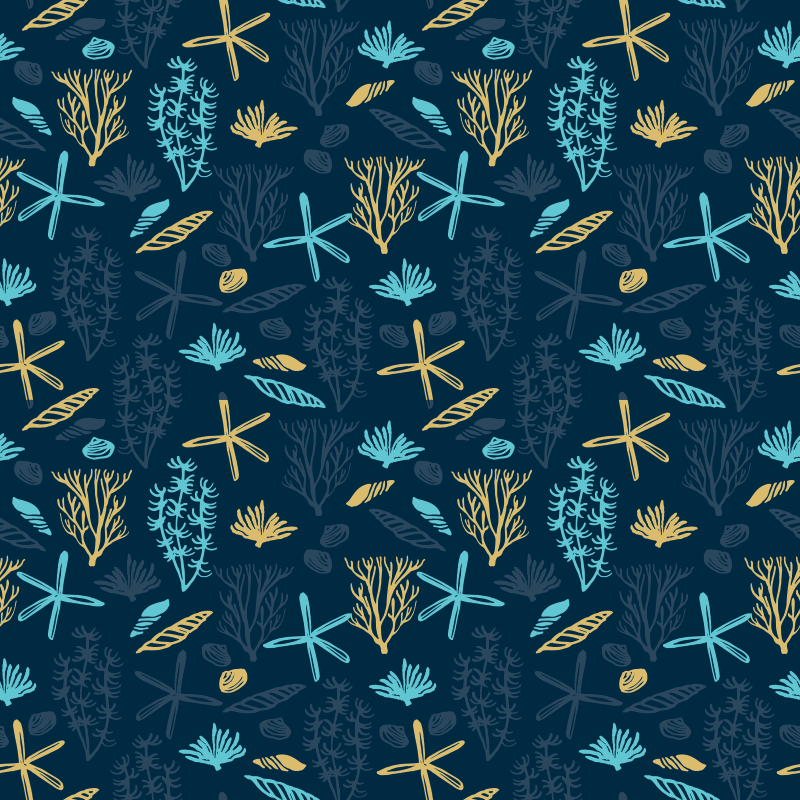 αυτοκόλλητο με πολύχρωμα έπιπλα σχεδιασμού βυθού - TenStickers