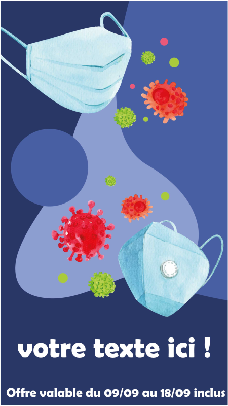 Vitrophanie Rabais masque covid-19 - TenStickers