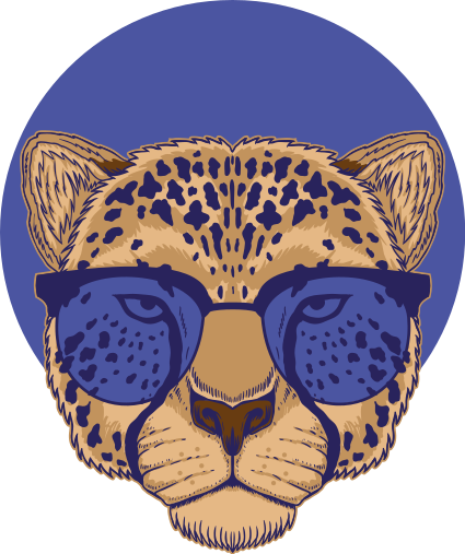 Autocolantes quarto de dormir Motivos tricolores em azul animal - TenStickers